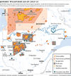Map showing Quebec wildfires and restrictions