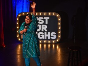 zarna garg performs onstage at just for laughs