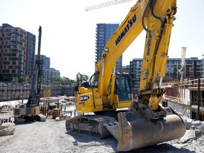 Equipment sitting idle on a construction site