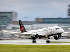 Photo of an Air Canada jet landing