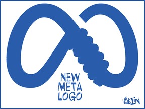 Cartoon of Meta's logo, but it's a noose