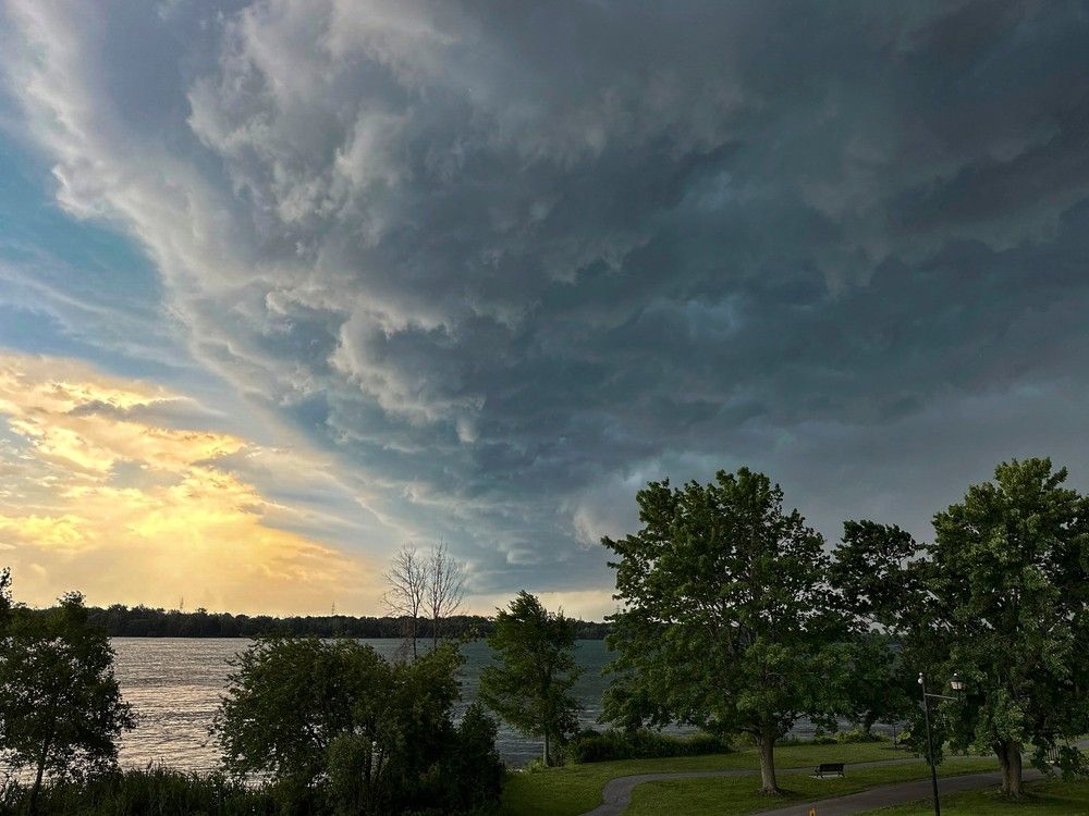 Dark storm clouds over Montreal