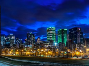 Clouds roll over the Montreal skyline on Wednesday April 22, 2020