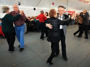 Dancers take to the floor during a celebration of the 30th anniversary of seniors' services program run by the city of Pointe-Claire, on April 16, 2014. "Globally, we are in agreement that dance has positive effect on the health of older people, on the physical as well as the cognitive," said Dr. Louis Bherer, professor in the department of medicine at the Université de Montréal and director of the Centre ÉPIC at the Montreal Heart Institute.
