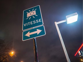 A sign for photo radar in Montreal.