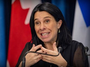montreal mayor valerie plante at a press conference