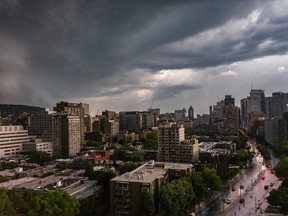 Storm clouds looking east over Montreal