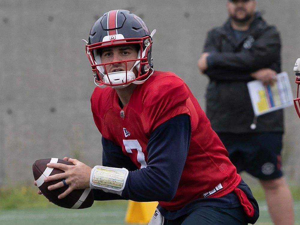 Alouettes QB Cody Fajardo practises sparingly