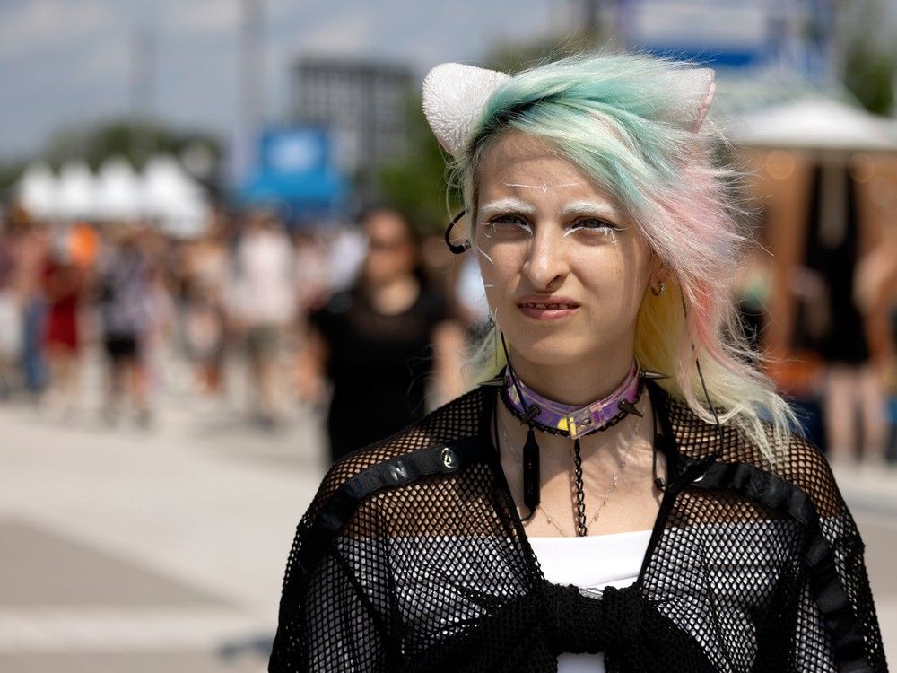 The faces of Osheaga, in Montreal on Friday, Aug. 4, 2023.