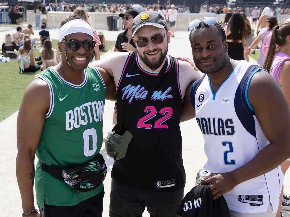 Tye, left, Andy and Dez flew in from Vancouver for Osheaga in Montreal on Friday, Aug. 4 2023.