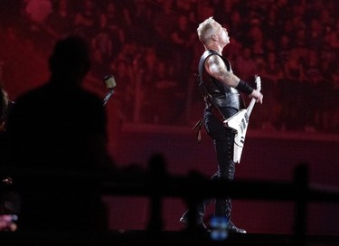 James Hetfield seen performing during a Metallica concert