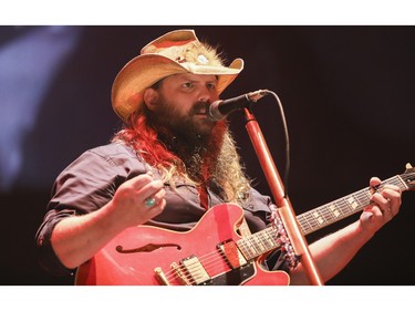 Chris Stapleton performs at the Lasso country-music festival at Parc Jean-Drapeau in Montreal on Saturday, Aug. 19, 2023.