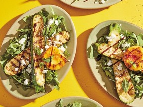 Grilled Zucchini and Peach Salad from Zucchini Love, by Cynthis Graubart