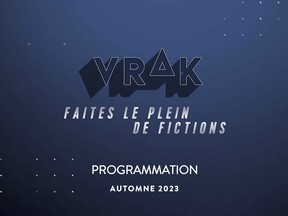 A promotional image reads "VRAK: Faites le plein de fictions"
