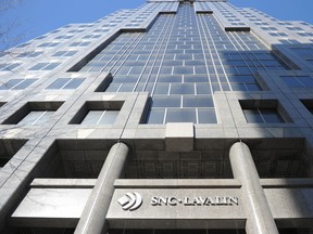 View of an office building with the SNC-Lavalin logo above the entrance