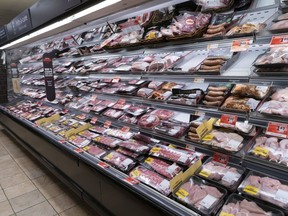 A meat counter in a grocery store is seen in Montreal, on Thursday, April 30, 2020.