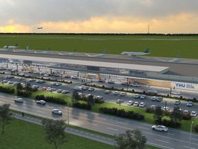 Artist's conception of new terminal at St-Hubert Airport