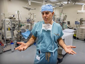 Dr. Nader Sadeghi, a head and neck surgeon, in the OR of the Royal Victoria Hospital in Montreal.