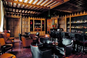 The aristocratic Oak Bar is a clubby lounge with antique panelling, a fireplace and distinctive cocktails.