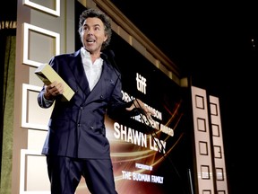 Shawn Levy accepts the Norman Jewison Award at the TIFF Tribute Gala during the 2023 Toronto International Film Festival at The Fairmont Royal York Hotel on Sept. 10, 2023 in Toronto.