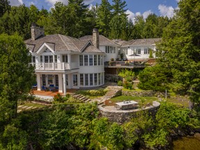 The Estrie property features many windows overlooking Lake Memphremagog.