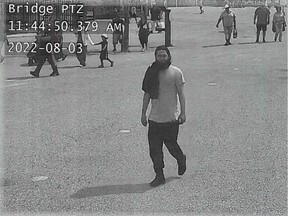Image from surveillance video shows Abdulla Shaikh at the Toronto Zoo on Aug. 3, 2022. Source: Quebec's coroner's office.