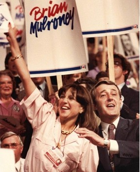 Brian and Mila Mulroney at a rally in 1986.