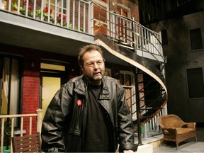 Playwright David Fennario on the set of Condoville at the Centaur Theatre in 2005. The play marked his return to the stage neighbourhood of Balconville after nearly 30 years.