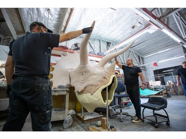 Backstage images of the making of the dinosaurs for the Jurassic World Live Tour at the Bell Centre.