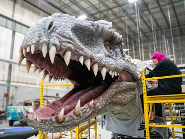 Backstage images of the making of the dinosaurs for the Jurassic World Live Tour at the Bell Centre running Friday, Sept. 8, 2023, through Sunday.