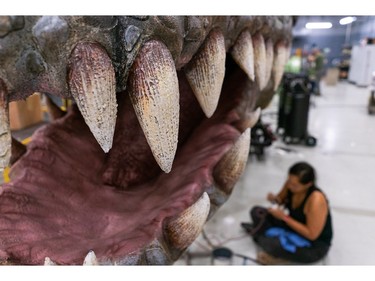 Backstage images of the making of the dinosaurs for the Jurassic World Live Tour at the Bell Centre.