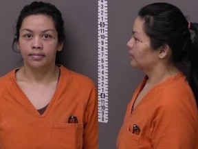Marie Um is seen in a police mugshot