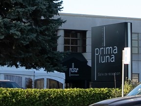 The exterior of the Prima Luna restaurant is seen on a beautiful sunny day.