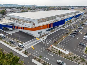 Lufa Farms is building a new grow centre atop the Walmart at Marché Central in Montreal, seen on Thursday, Oct. 5, 2023. The rooftop is constructed with diffused glass instead of clear glass, which helps to keep the building temperature down and is a better environment for the plants and people.