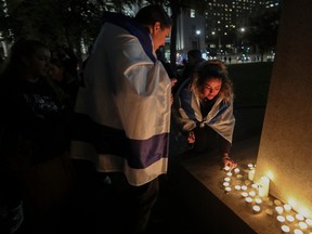 A candlelight vigil in support of Israel was held at Dorchester Square on Oct. 10, 2023