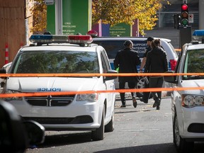 Montreal police at the scene of suspicious death on Du Musée on Thursday, Oct. 19, 2023.