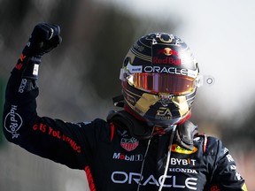 Race winner Max Verstappen of the Netherlands and Oracle Red Bull Racing celebrates in parc ferme during the F1 Grand Prix of Mexico at Autodromo Hermanos Rodriguez on Sunday, Oct. 29, 2023, in Mexico City.