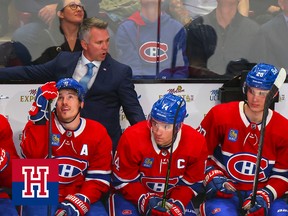 Martin St. Louis behind the Canadiens' bench
