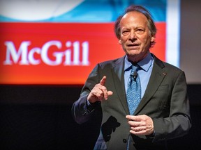 Writer Adam Gopnik delivers this year's McGill University Leacock Lecture in Montreal on Friday, Oct. 20, 2023.