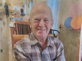 Urgel Provencher, 94, was last seen Saturday morning, Oct. 14, 2023, at around 10:50 a.m. near the Ultramar gas station on Notre-Dame St. in Lachine. He is white, slim and is approximately 5-foot-7 with grey hair. He speaks French. He was wearing pale blue pants, a blue shirt with white pins and a black jacket.