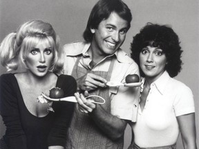 Suzanne Somers, John Ritter and Joyce DeWitt starred in Three’s Company.