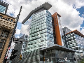 An exterior view of Concordia University in downtown Montreal.