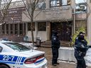 Montreal police investigate after a shot was found to have been fired at the door of the Yeshiva Gedola-Merkaz Hatorah school Wednesday night. The Talmud Torah Elementary School was also targeted.