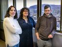 “The way the three of us see documentaries is they can take so many shapes and forms,” says Marlene Edoyan, left, seen with Ana Alice de Morais and Hubert Sabino-Brunette at the RIDM's Montreal office on Monday, Nov. 13, 2023.