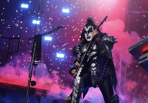 Gene Simmons of Kiss performs at the Bell Centre.