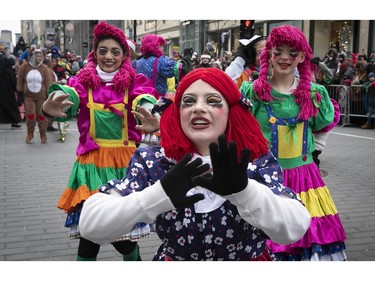 All sorts of clowns took part in the Montreal Santa Claus parade on Saturday, Nov. 25, 2023.
