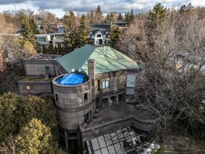 Aerial view of a Montreal mansion.