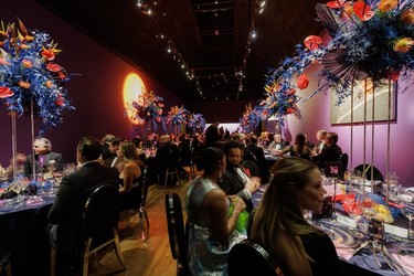 Decor was otherworldly in the Hall of Honour, designed by artistic directors Valentine Hinfray and Alexandra Briand-Soucy with the most fabulous florals by Charlotte Lefebvre at the Montreal Museum of Fine Arts Ball on Saturday, November 18, 2023.