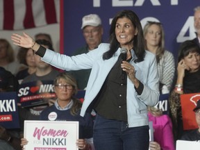 GOP presidential hopeful Nikki Haley speaks during a campaign event on Monday, Nov. 27, 2023, in Bluffton, S.C.