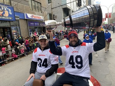 The Grey Cup made an appearance at the 71st Santa Claus parade on Saturday, Nov. 25, 2023.